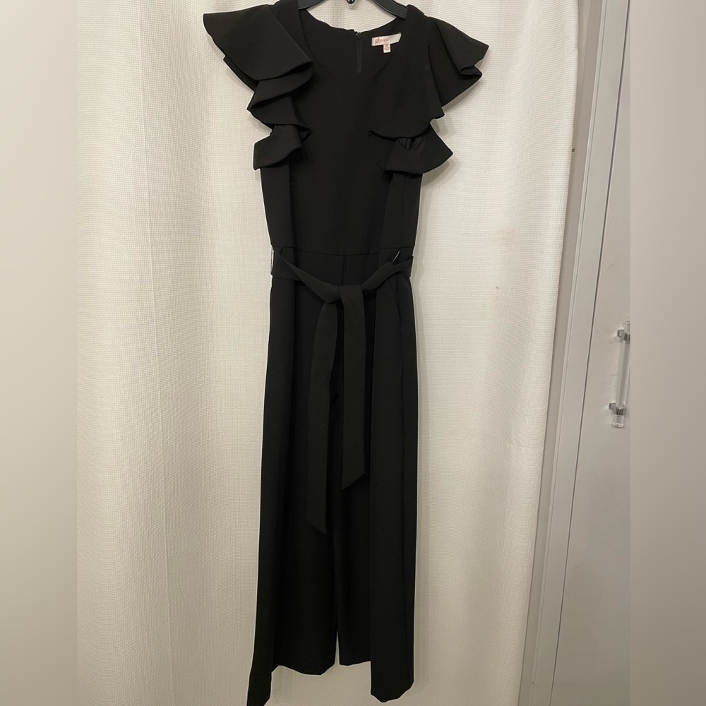 GB Girls Tiered Ruffle Sleeve Jumpsuit - Black- size 14